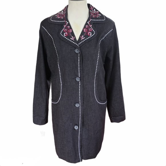 Susan Graver Charcoal Grey Jacket Size Small - Picture 1 of 14